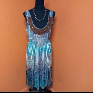 Boho style bead design dress sz medium